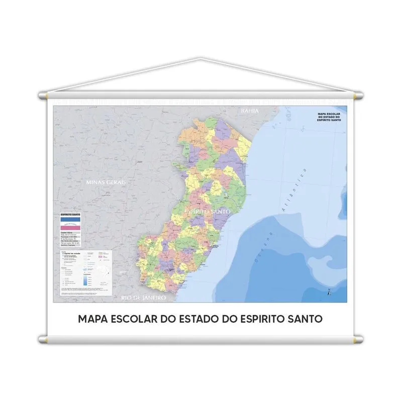 Banner Mapa Escolar Do Estado Do Espírito Santo 130x100cm