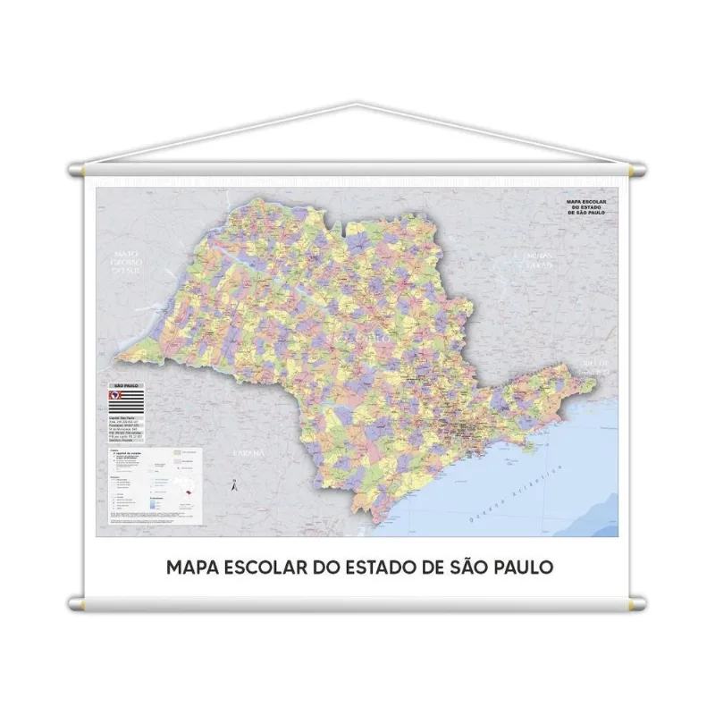Banner Mapa Escolar Do Estado De São Paulo 100x80cm