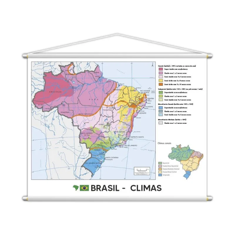 Banner Mapa Escolar Climas Brasileiros Geografia 130x100cm