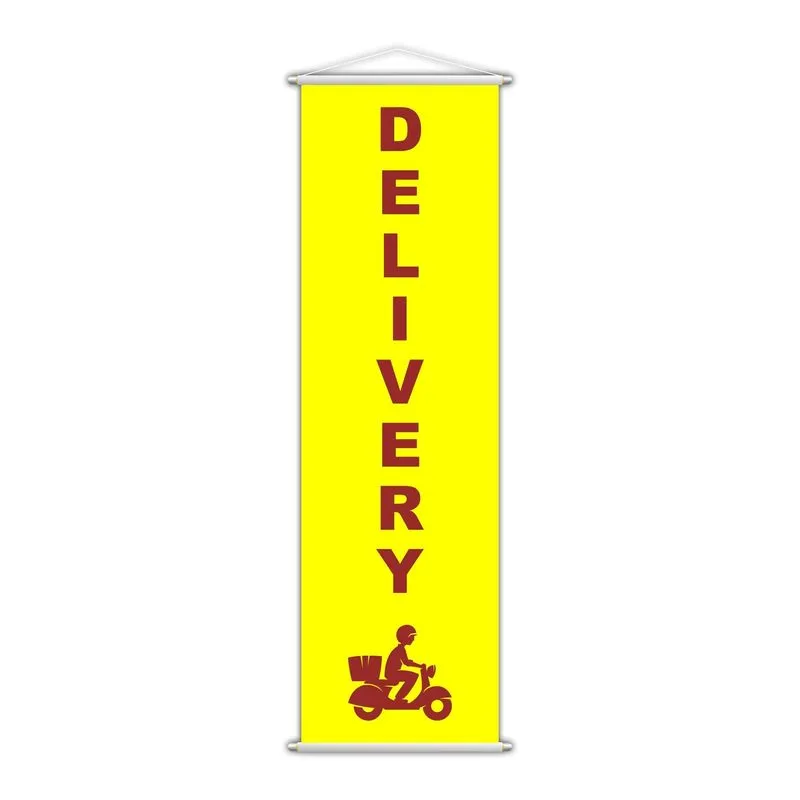 Banner Delivery Cliente Amarelo Serviço 100x30cm