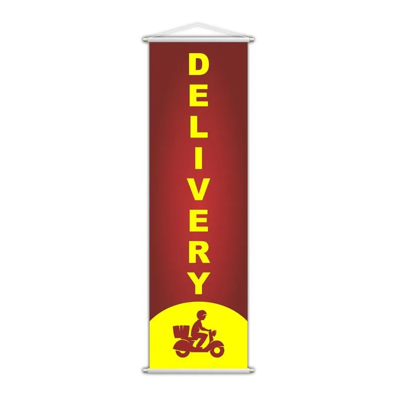 Banner Delivery Cliente Colorido Serviço 100x30cm