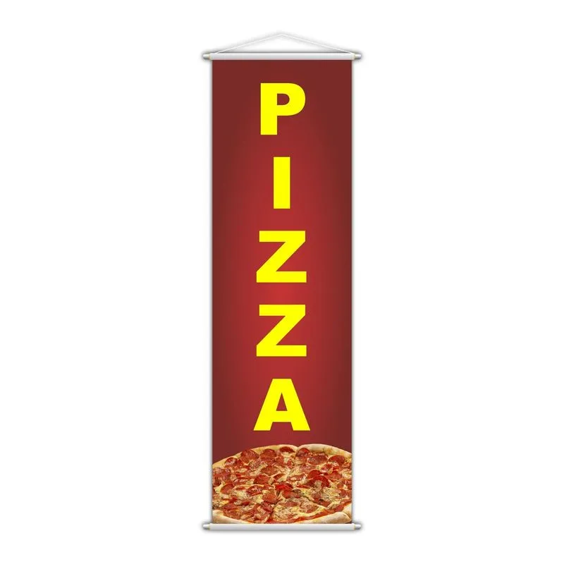 Banner Pizza Pizzaria Comida Serviço Lona 100x30cm
