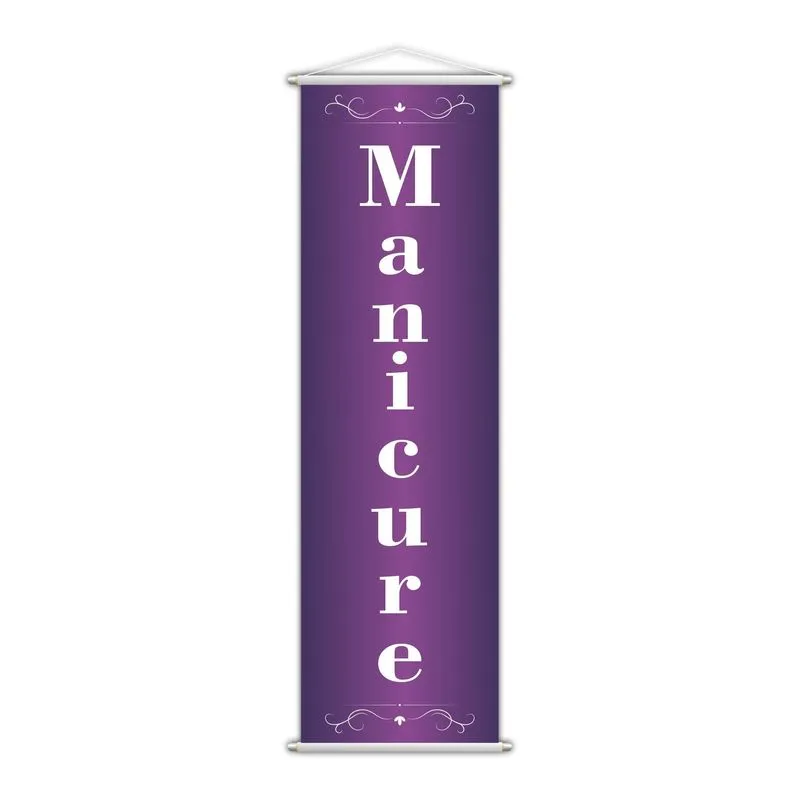 Banner Manicure Salão De Beleza Serviço Lona Roxo 100x30cm