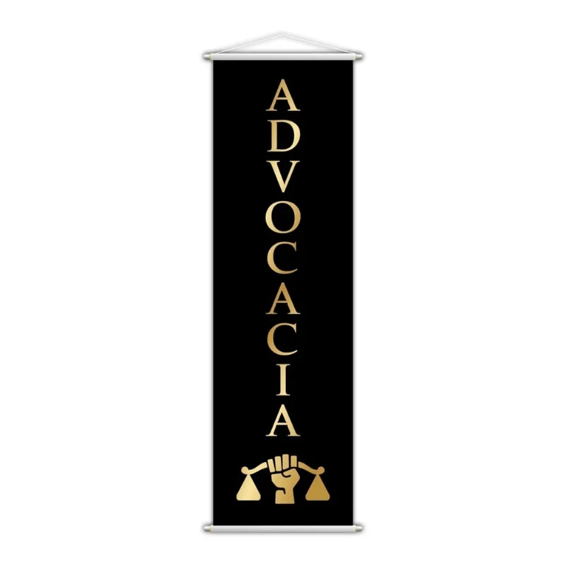 Banner Advocacia Advogado Direito Serviço Preto 100X30Cm