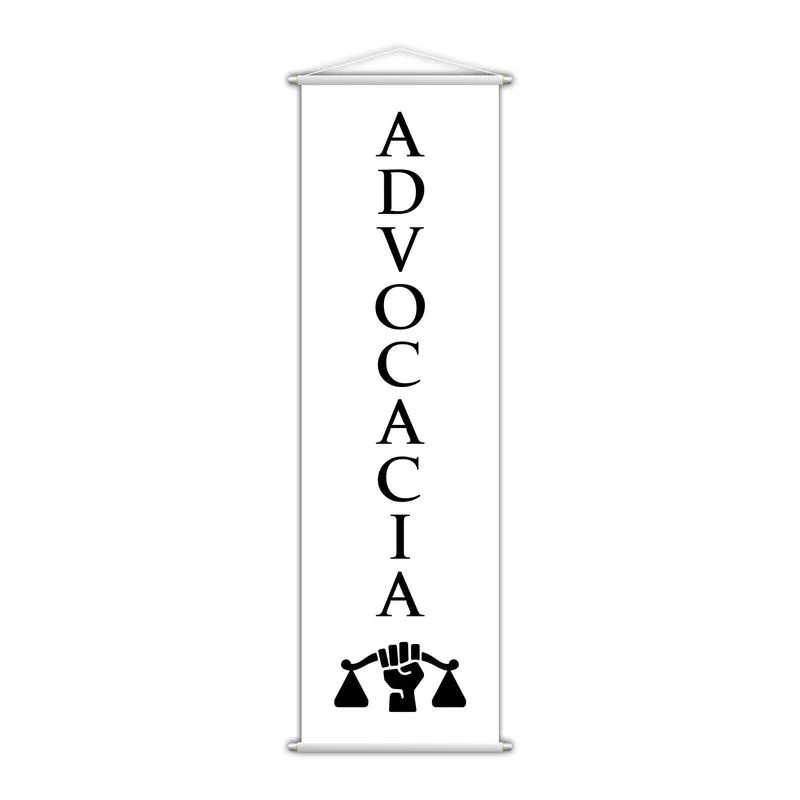 Banner Advocacia Advogado Direito Serviço Branco 100x30cm
