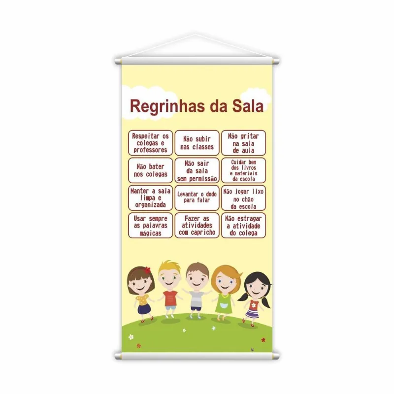 Banner Pedagógico Escolar Regrinhas Da Sala 80x50cm