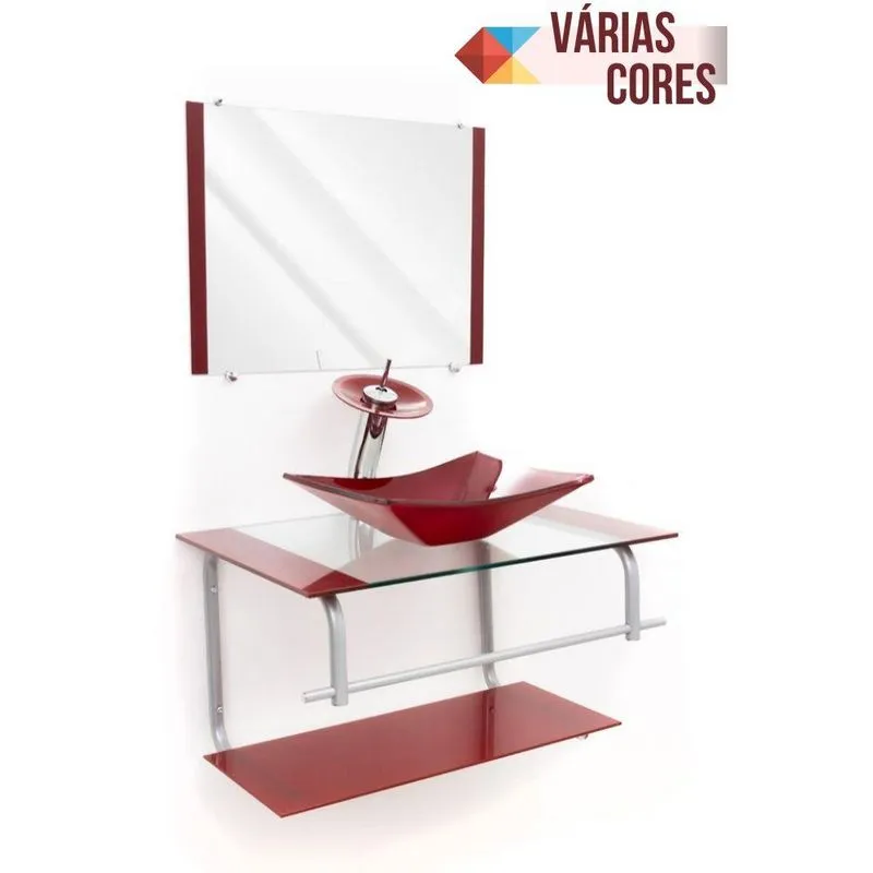 Gabinete Para Banheiro 60cm Vinho Dubai 60x45