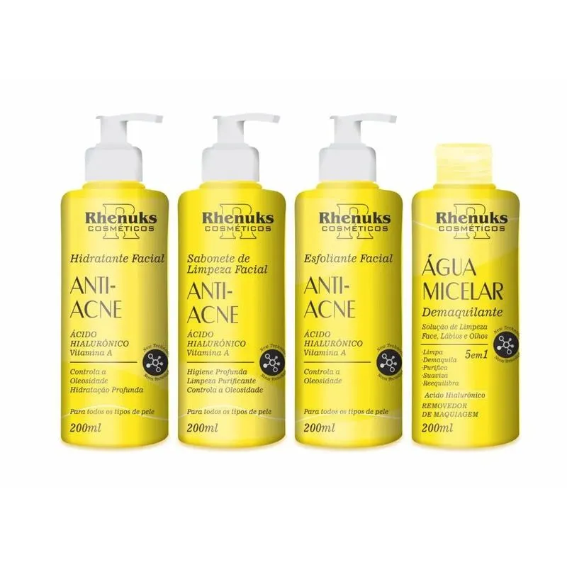2x Kit Skin Care Tratamento Facial Anti-Acne, Espinhas e Cravos- Maquiagem - Sabonete Antisséptico Natural