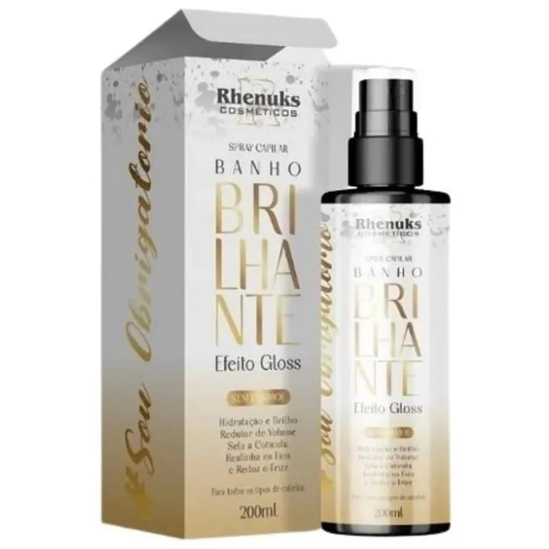 12 Un. Spray Capilar Banho De Brilhante Gloss 200ml Rhenuks