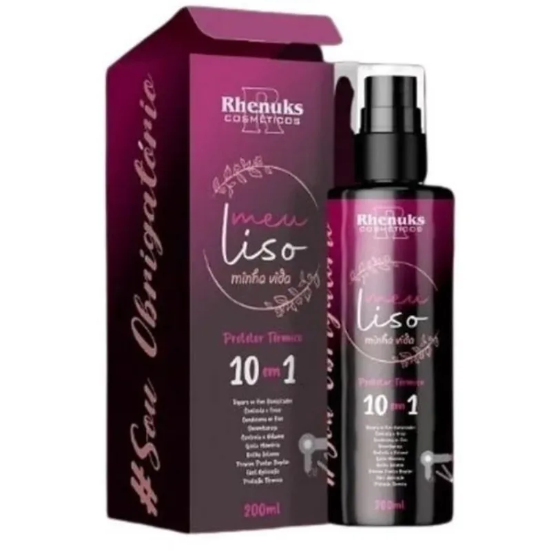 Spray Protetor Térmico Capilar Meu Liso 10x1 200ml Rhenuks
