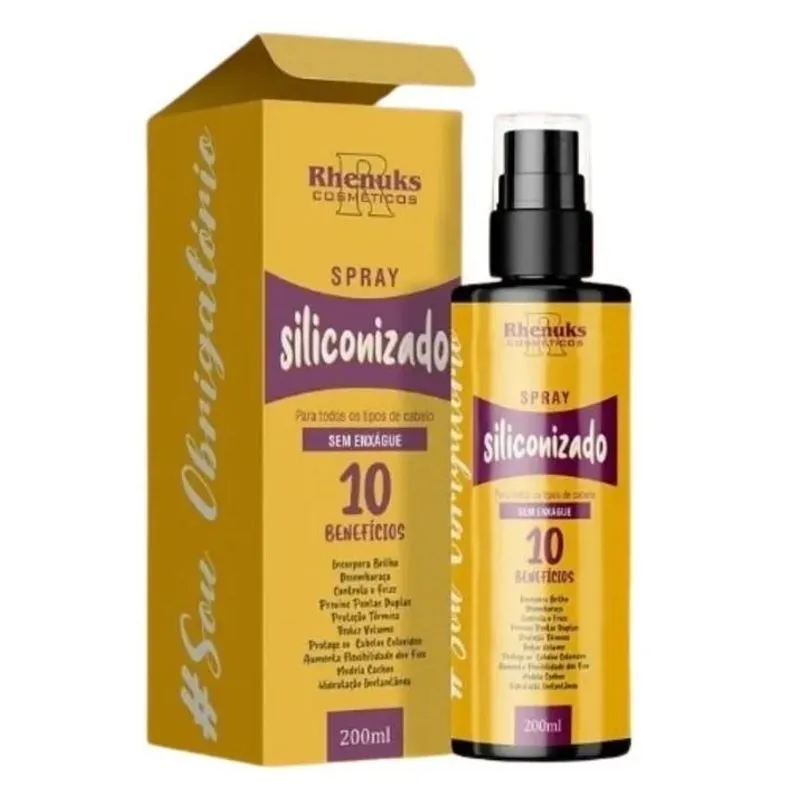 Spray Capilar Siliconizado Sem Enxágue 10 Em 1 200ml Rhenuks