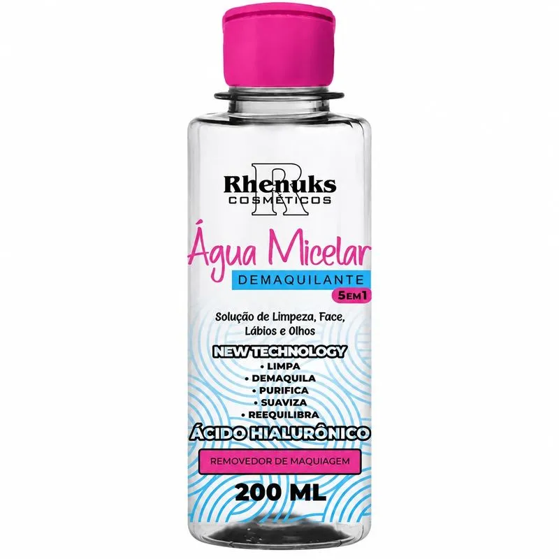 Água Micelar 5 em 1 Demaquilante Rhenuks 200ml