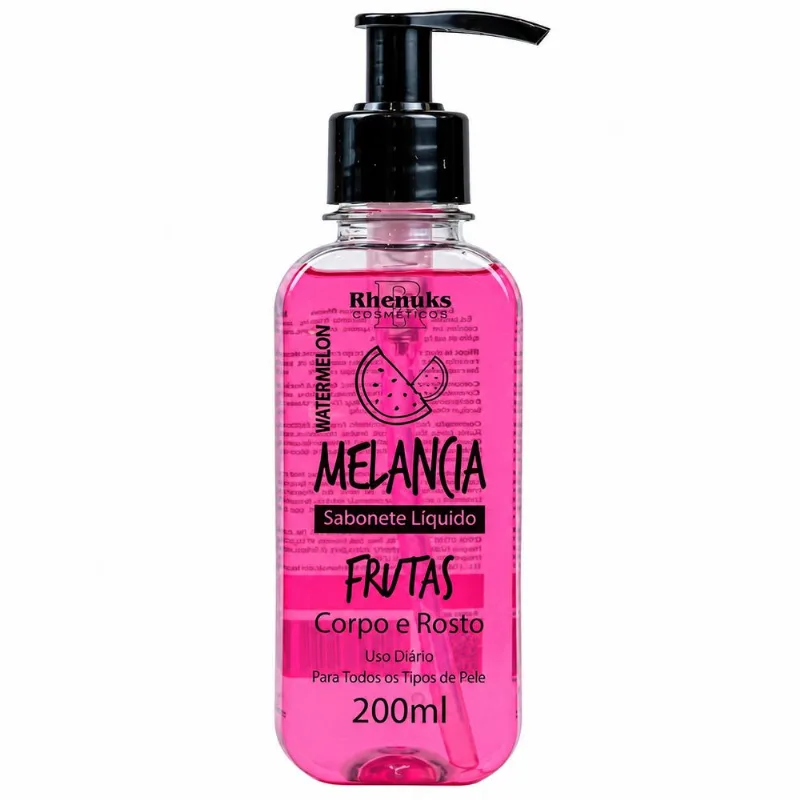 Sabonete Líquido Melancia Corpo E Rosto Rhenuks 200ml