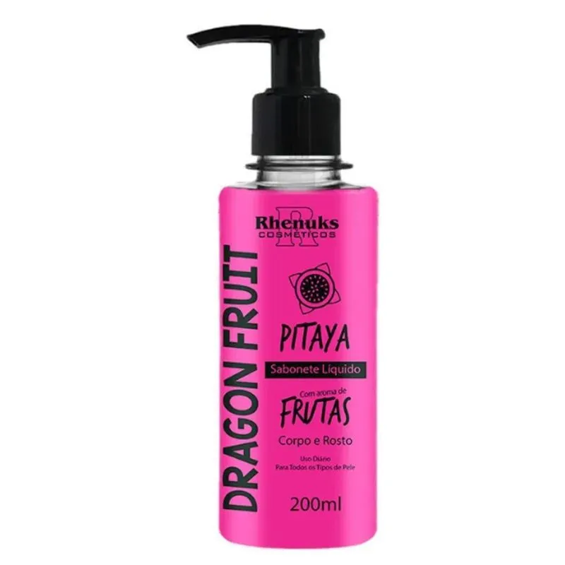 Sabonete Liquido Corpo E Rosto Pitaya Rhenuks 200ml