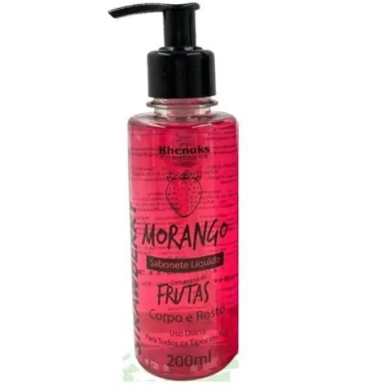 Sabonete Corpo E Rosto Morango Rhenuks 200ml