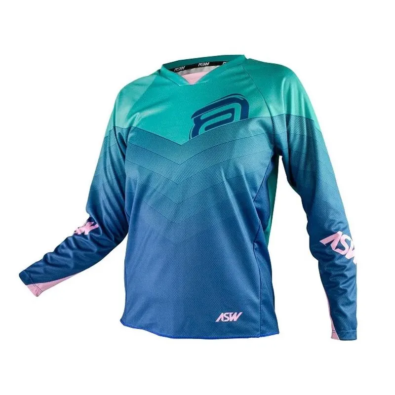 Camisa asw Image Poly Feminina Aqua