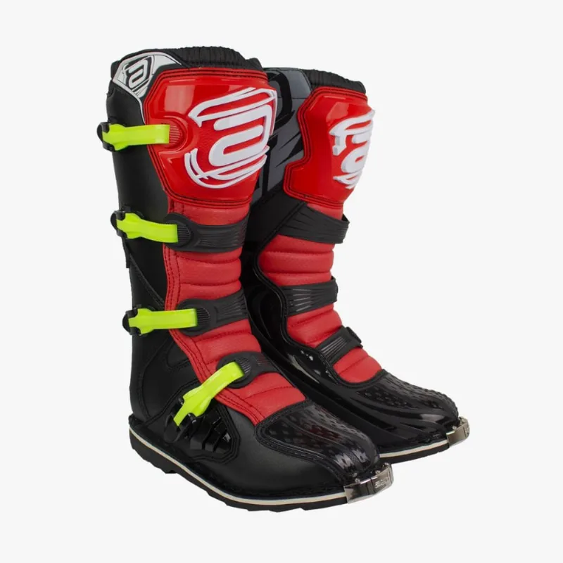 Bota asw Vermelho Preto Cross Motocross Trilha Enduro
