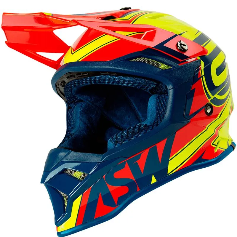 Capacete ASW Fusion 2.0 Blade Amarelo Fluo/Vermelho/Azul