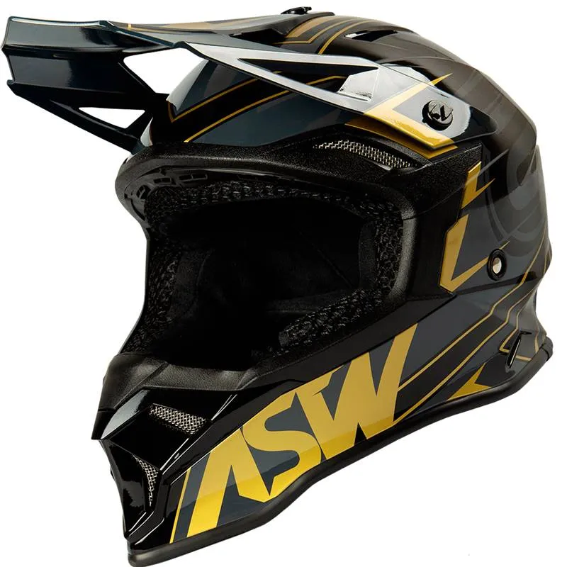 Capacete ASW Fusion 2.0 Blade Preto/Cinza/Dourado