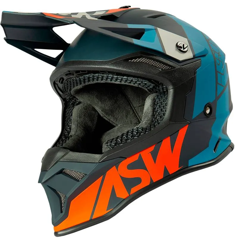 Capacete ASW Fusion 2.0 Seecker Cinza/Azul/Laranja