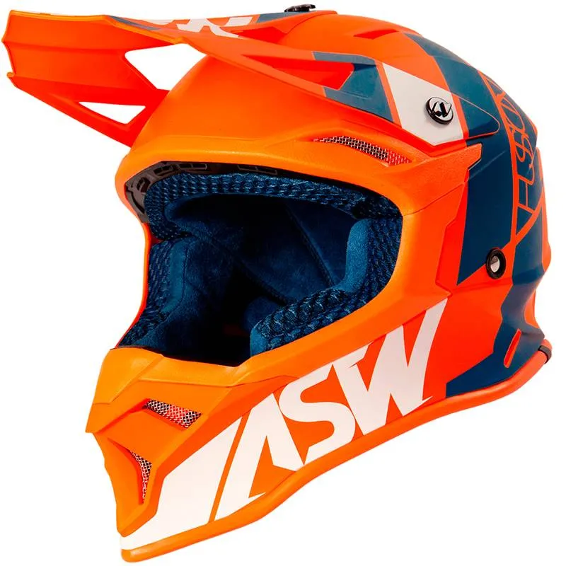 Capacete ASW Fusion 2.0 Seecker Laranja/Azul/Branco
