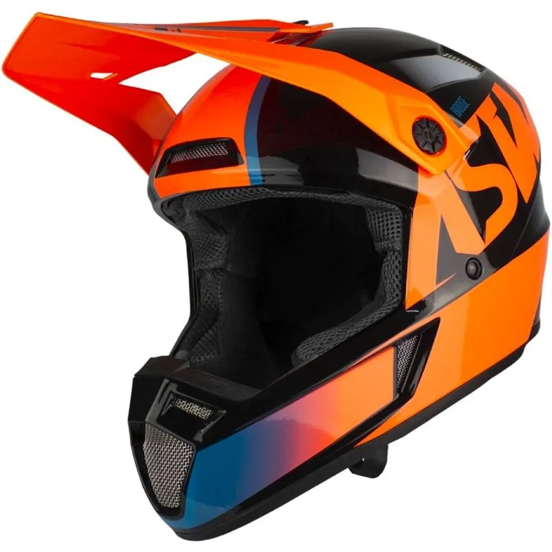 Capacete Asw Bridge - Preto/laranja Fluor