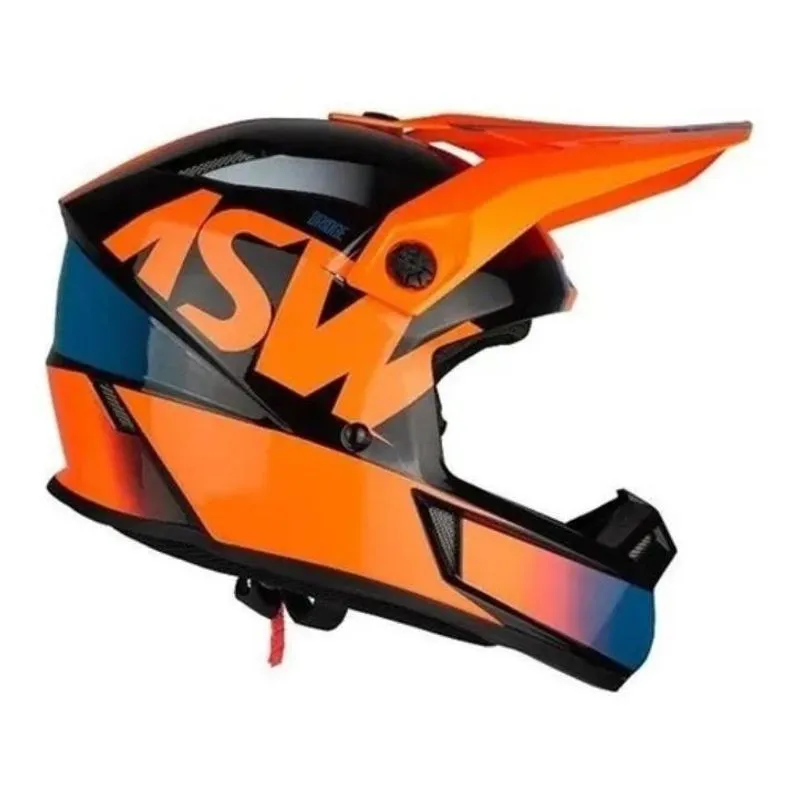 Capacete ASW Motocross Trilha Bridge Laranja 2021 Tam 62