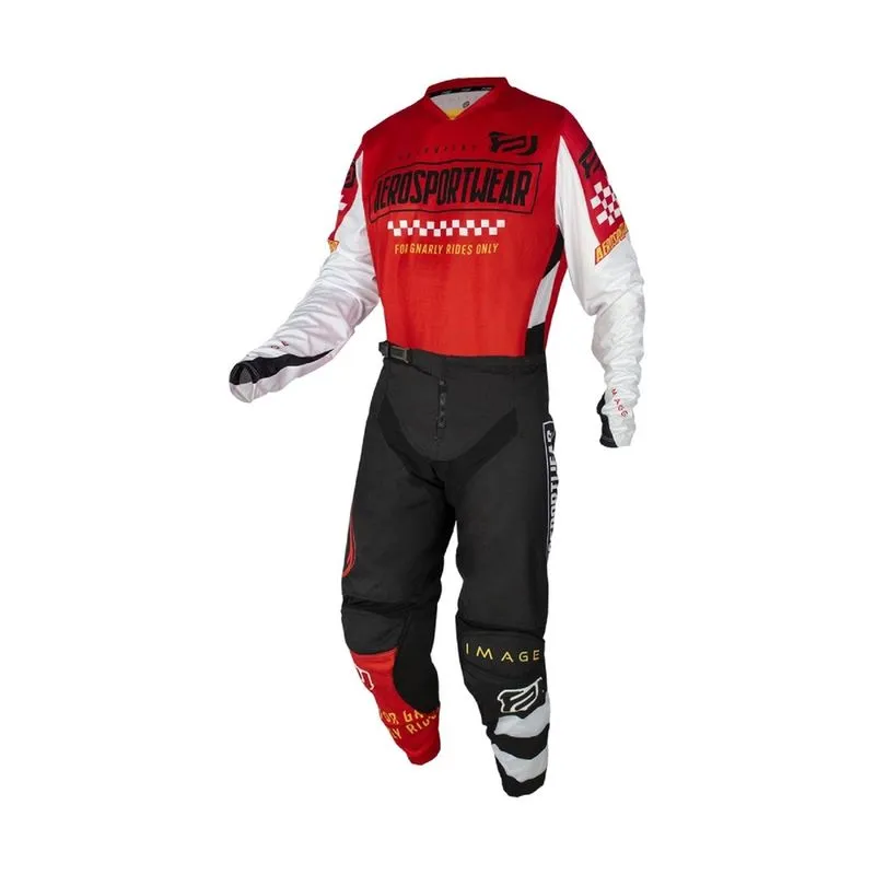 Conjunto motocross asw image knight vermelho preto 32/PP