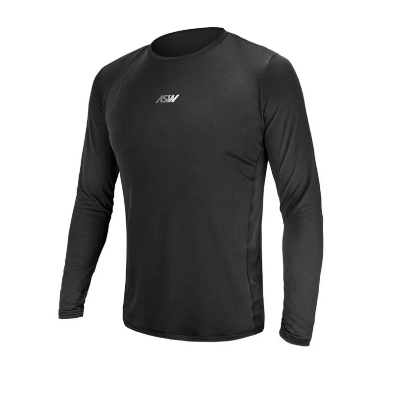 Camisa asw segunda pele manga longa preto P