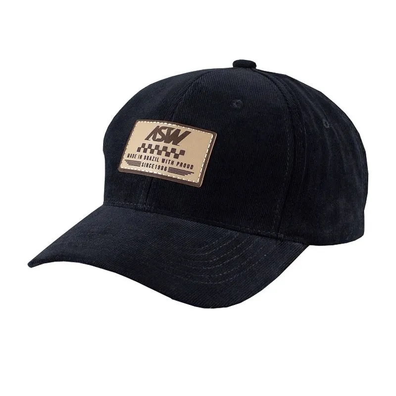 BONE CASUAL ASW LABEL CAMURÇA PRETO COSTURADO