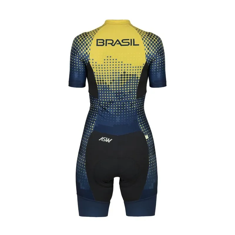 Macaquinho asw cbc feminino azul amarelo pp