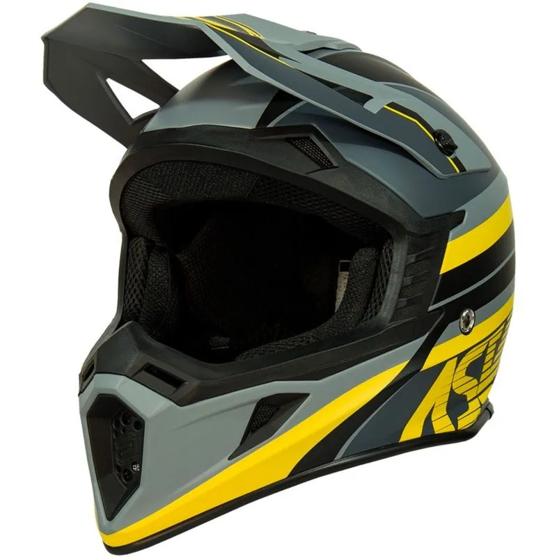 Capacete Asw Core Torn - Cinza Chumbo/amarelo