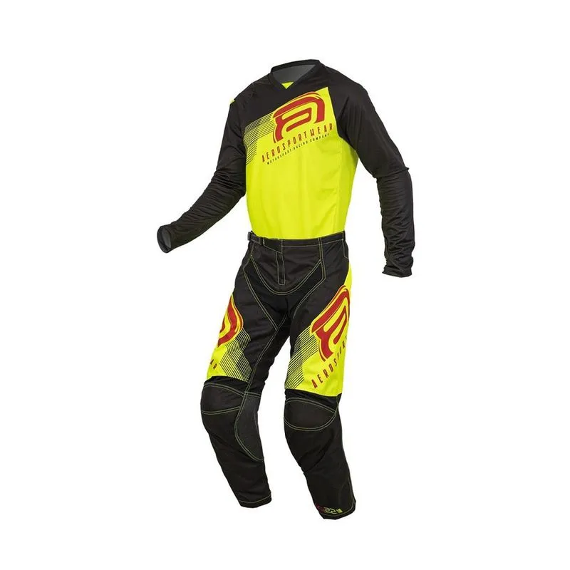 Conjunto motocross asw image spark 22 preto amarelo flu 40 M