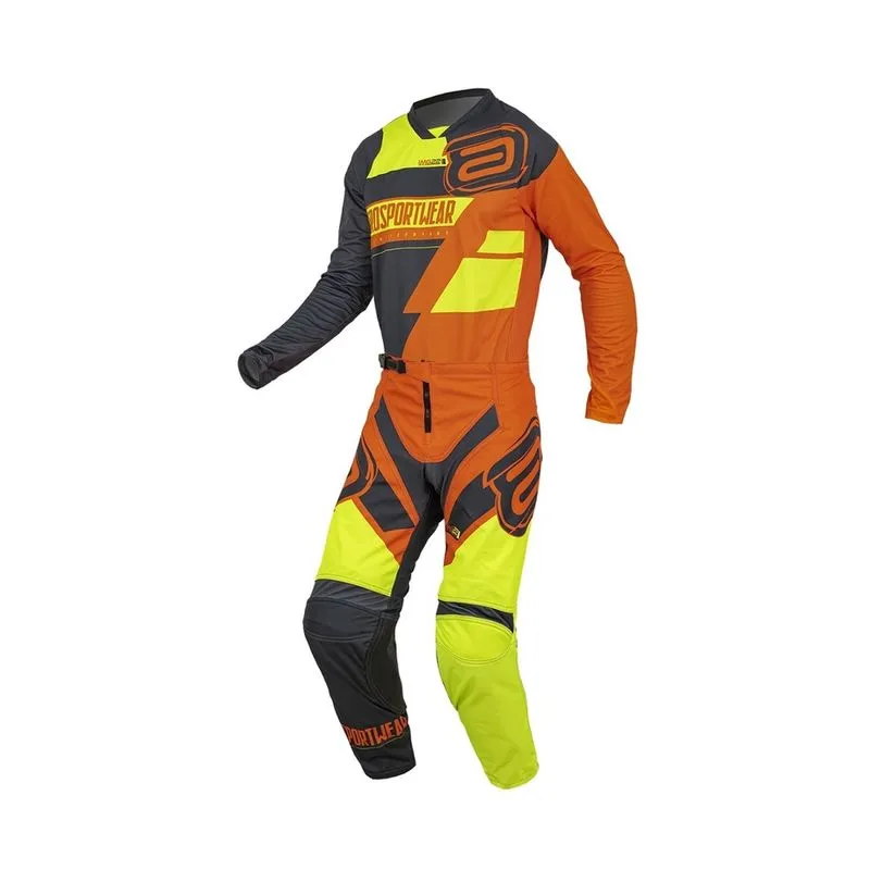 Conjunto motocross asw image dna 22 laranja amarelo 36/P