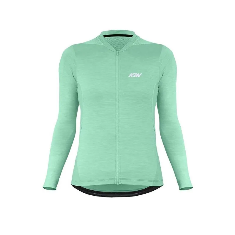 Camisa asw essentials feminina manga longa verde agua gg
