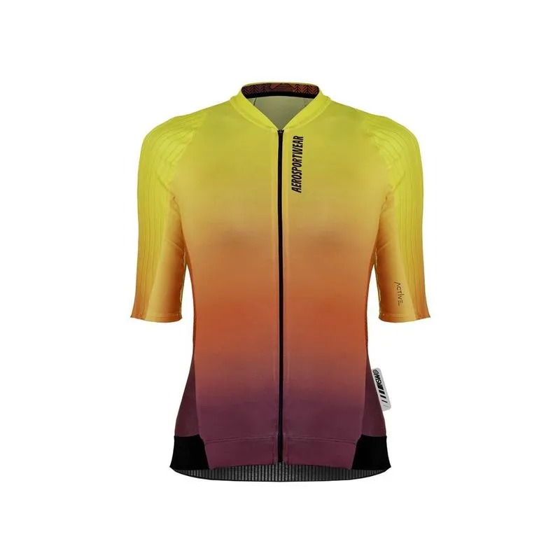 Camisa asw active 2.0 feminina aurora amarela vermelha M