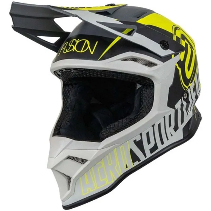 Capacete Asw Fusion 2.0 Dash - Amarelo Fluor/cinza/branco
