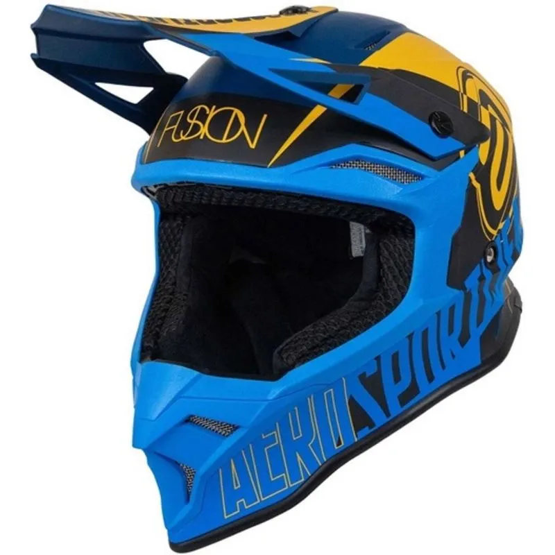 Capacete Asw Fusion 2.0 Dash - Azul Marinho/amarelo