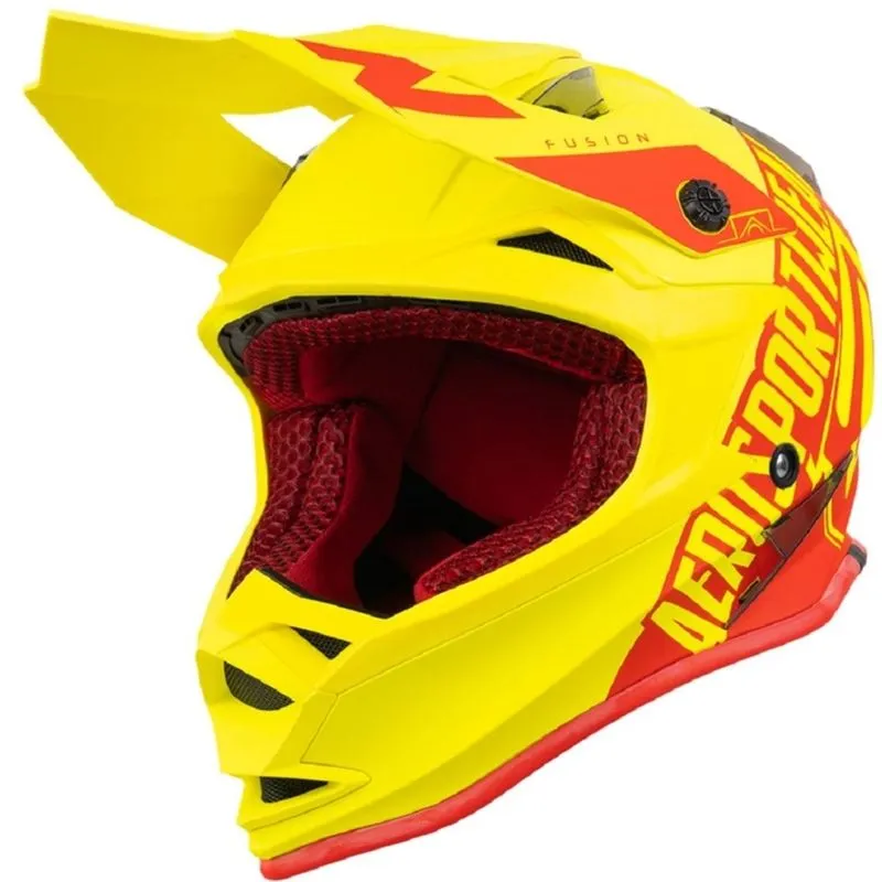 Capacete Asw Fusion Sawn - Amarelo Fluor/vermelho