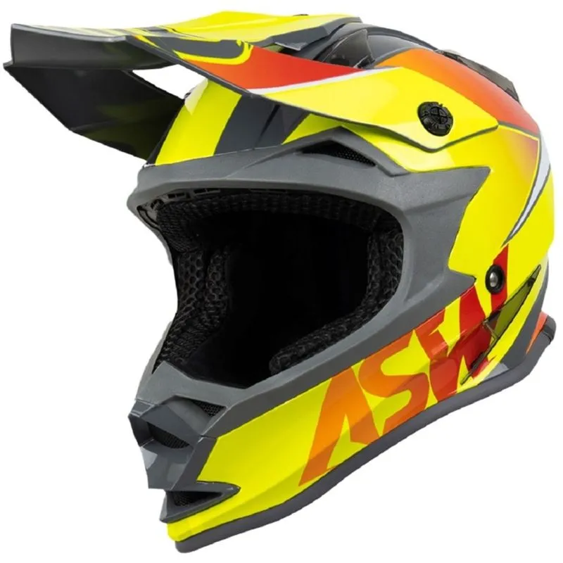 Capacete Asw Fusion Hubble - Amarelo/laranja/cinza