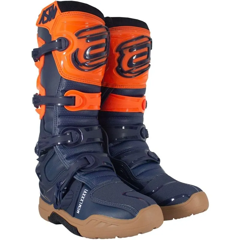 Bota Asw Elevate Enduro Azul Marinho/laranja