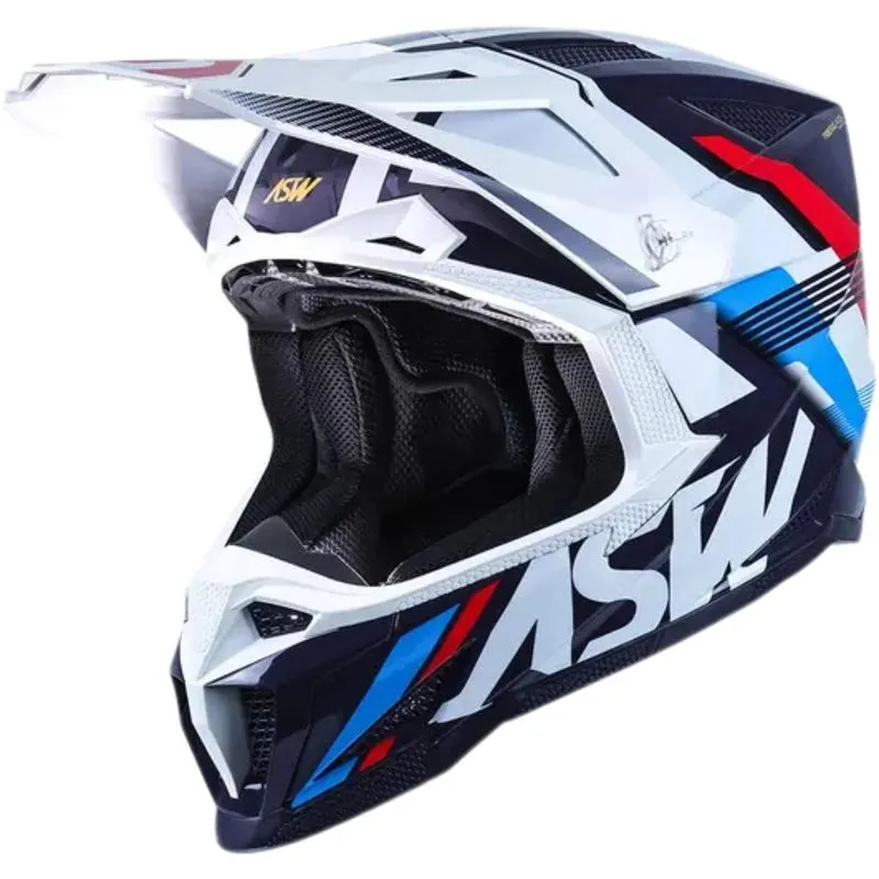 Capacete Asw R1 Mips Neo - Branco/azul Marinho/vermelho