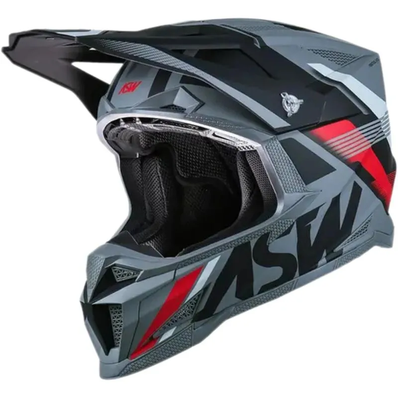 Capacete Asw R1 Mips Neo - Cinza Chumbo/Preto/Vermelho