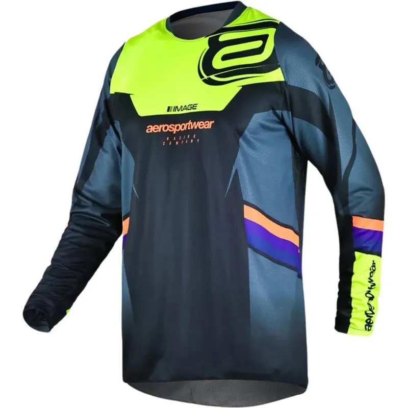 Camisa Asw Image Sync 25 - Cinza Chumbo/Preto/Amarelo Fluor