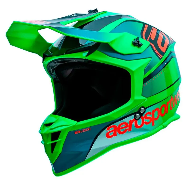 Capacete Off-Road ASW R3 Capacete ASW R3 Essence Verde Laranja Preto 62
