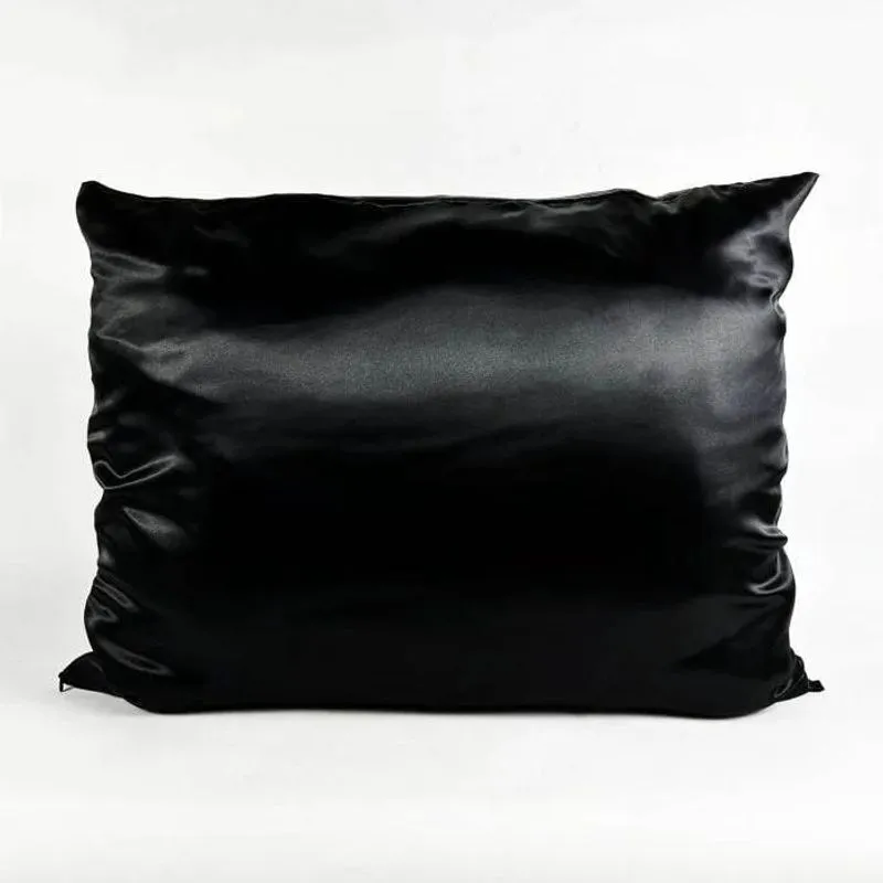 Fronha Cetim Anti Frizz Queen Size 55X70 Zipper Preta Soulta