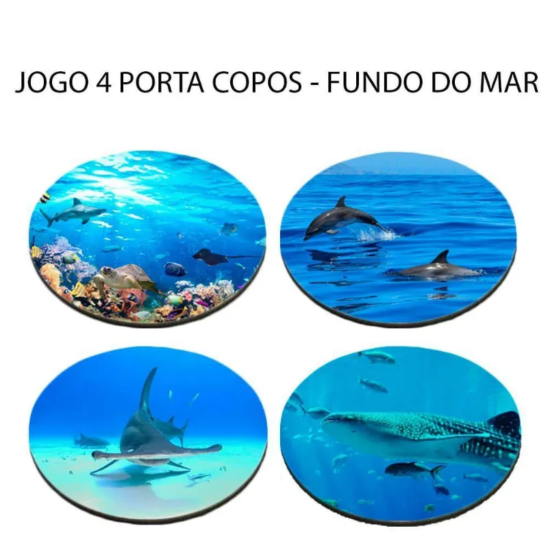 Kit 4 Bolacha De Chopp Do Fundo Do Mar Mergulhe Lindas Fotos - DELUZZ
