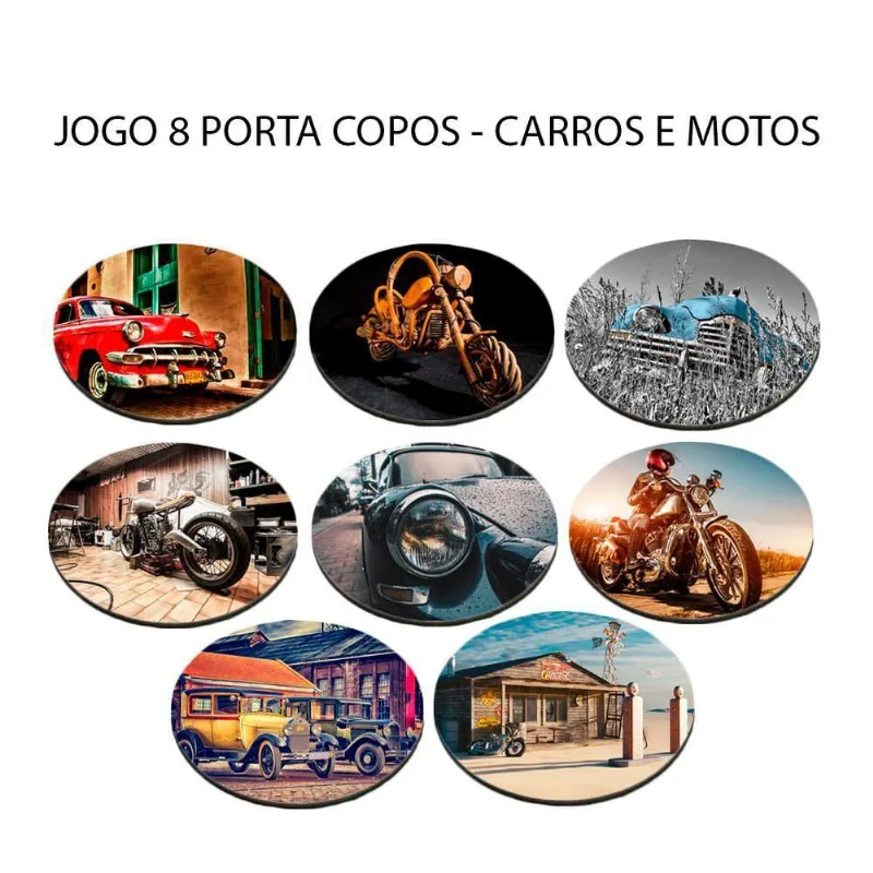 Kit 8 Apoio Para Chopp Vidrado Em 4 Rodas E 2 Rodas Redondo - DELUZZ