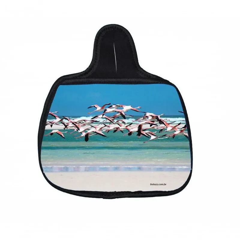 Lixo Car, Flamingo Voando Material Neoprene 3mm 30x25cm