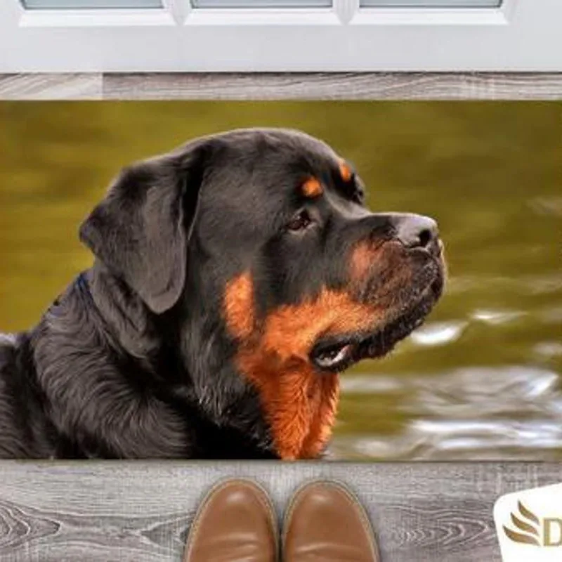 Tapete Capacho Entrada Porta Sala Rotweiler - DELUZZ